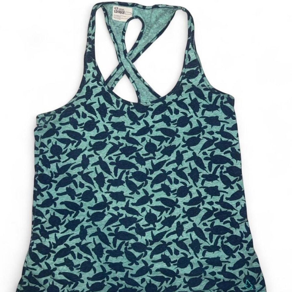 Volcom racerback tank top featuring an all-over sea turtle print Women Size S